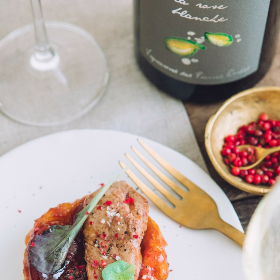 Tatin de pommes et foie gras poêlé - © Vins du Beaujolais - M. Arderighi