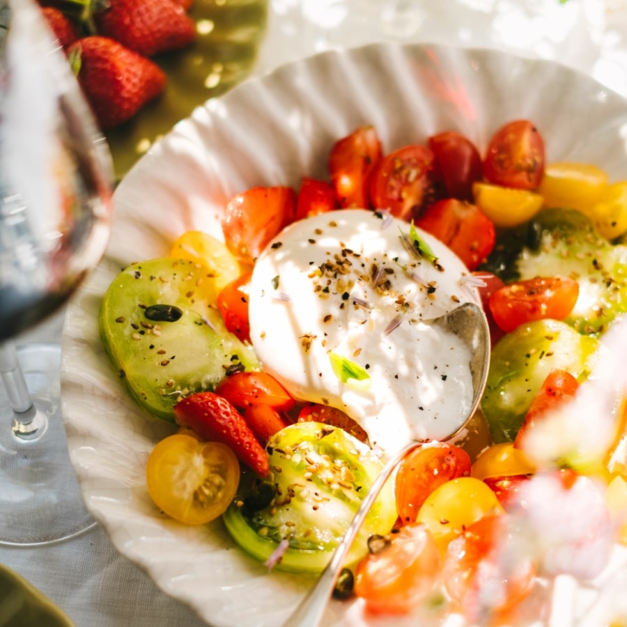 Salade d'été burrata